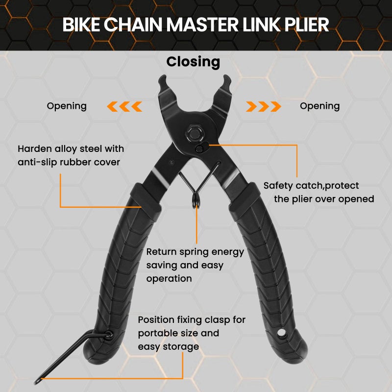 Oumers Bike Chain Repair Tools Set  Bicycle Chain Break Tool  Master Link Pliers  Bike Wear Checker Indicator Opener Closer Remover Pliers - Image 4